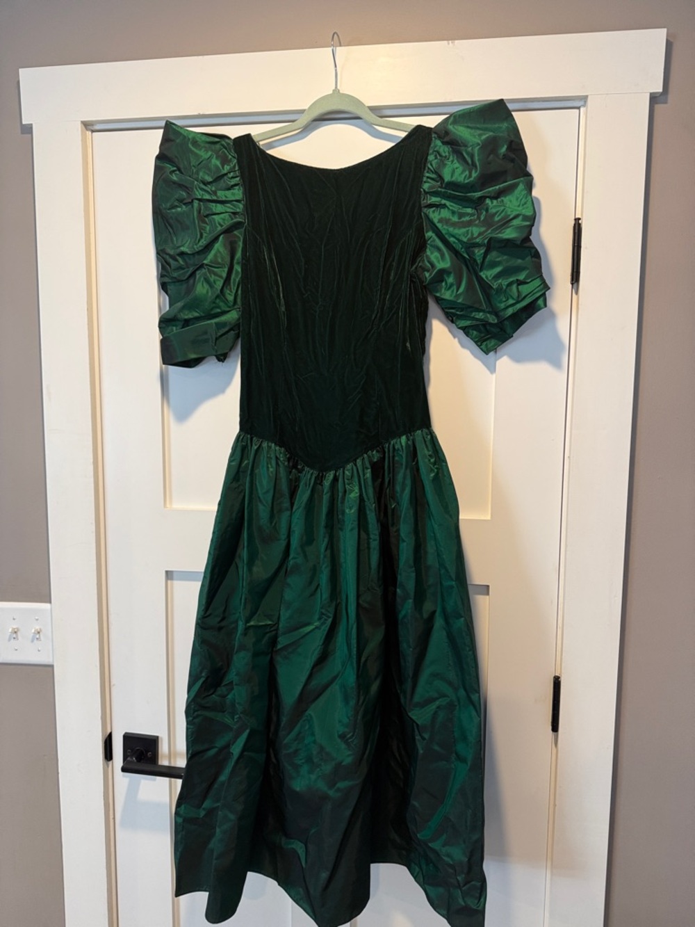 Alfred Angelo Deep Green vintage Velvet Dress 11/12